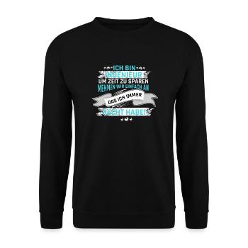 Ingenieur - Unisex Pullover - Schwarz - Vorne - Alina (178cm) & Michal (187cm)