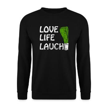 Love Life Leek Gym Motivation - Unisex Sweatshirt - black - Front - Alina (178cm) & Michal (187cm)