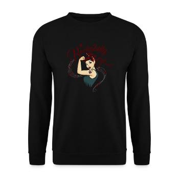Rock Music T-Shirt Rock'n'Roll Rockabilly Girl - Unisex Sweatshirt - black - Front - Alina (178cm) & Michal (187cm)