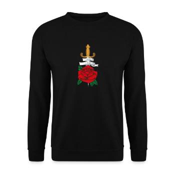 Véritable amour poignard et cadeau rose - Sweat-shirt Unisexe - noir - Devant - Alina (178cm) & Michal (187cm)