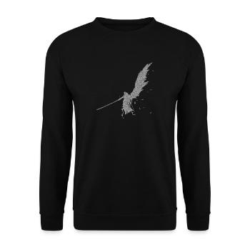 Langschwert-Engelswolke - Unisex Pullover - Schwarz - Vorne - Alina (178cm) & Michal (187cm)