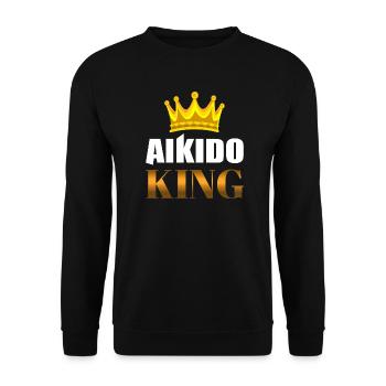 Cadeau de chemise de passe-temps drôle Roi Aikido - Sweat-shirt Unisexe - noir - Devant - Alina (178cm) & Michal (187cm)