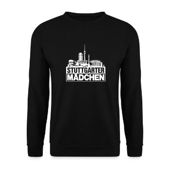 Stuttgart mädchen Weiss Stuttgart cadeau - Sweat-shirt Unisexe - noir - Devant - Alina (178cm) & Michal (187cm)