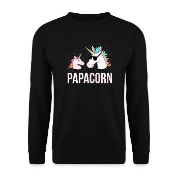 Dad Unicorn Father Child Daughter Funny Gift - Unisex Sweatshirt - black - Front - Alina (178cm) & Michal (187cm)