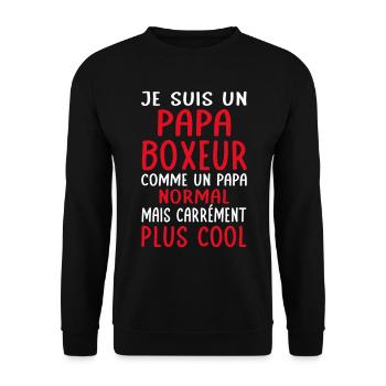 Papa boxeur comme papa normal plus cool - Sweat-shirt Unisexe - noir - Devant - Alina (178cm) & Michal (187cm)