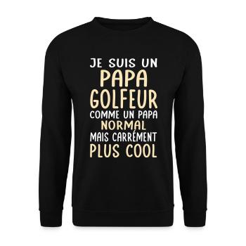 Papa golfeur comme papa normal plus cool - Sweat-shirt Unisexe - noir - Devant - Alina (178cm) & Michal (187cm)