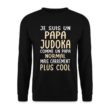 Papa judoka comme papa normal plus cool - Sweat-shirt Unisexe - noir - Devant - Alina (178cm) & Michal (187cm)