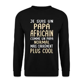 Papa Africain comme un papa normal plus cool - Sweat-shirt Unisexe - noir - Devant - Alina (178cm) & Michal (187cm)