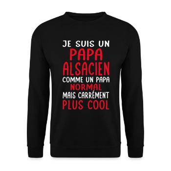 Papa Alsacien comme un papa normal plus cool - Sweat-shirt Unisexe - noir - Devant - Alina (178cm) & Michal (187cm)