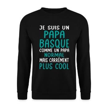 Papa Basque comme un papa normal plus cool - Sweat-shirt Unisexe - noir - Devant - Alina (178cm) & Michal (187cm)