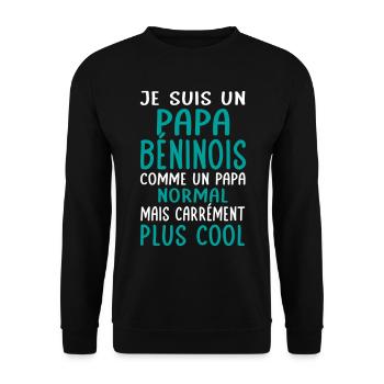 Papa Béninois comme un papa normal plus cool - Sweat-shirt Unisexe - noir - Devant - Alina (178cm) & Michal (187cm)