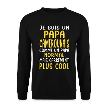 Papa Camerounais comme un papa normal plus cool - Sweat-shirt Unisexe - noir - Devant - Alina (178cm) & Michal (187cm)