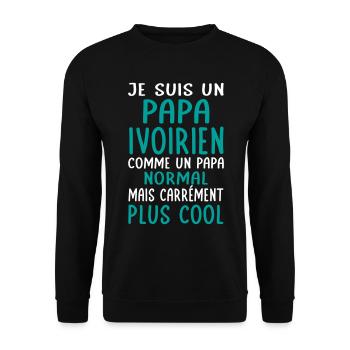 Papa Ivoirien comme un papa normal plus cool - Sweat-shirt Unisexe - noir - Devant - Alina (178cm) & Michal (187cm)