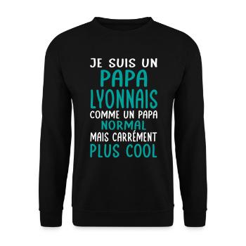 Papa Lyonnais comme un papa normal plus cool - Sweat-shirt Unisexe - noir - Devant - Alina (178cm) & Michal (187cm)
