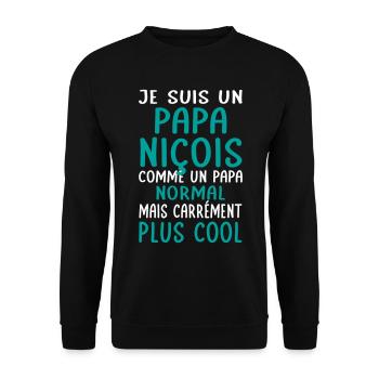 Papa Niçois comme un papa normal plus cool - Sweat-shirt Unisexe - noir - Devant - Alina (178cm) & Michal (187cm)