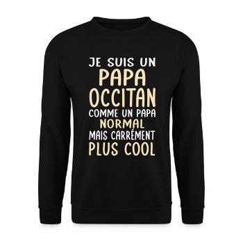 Papa Occitan comme un papa normal plus cool - Sweat-shirt Unisexe - noir - Devant - Alina (178cm) & Michal (187cm)
