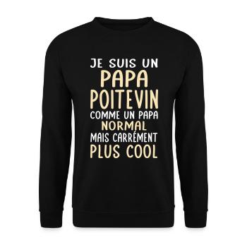 Papa Poitevin comme un papa normal plus cool - Sweat-shirt Unisexe - noir - Devant - Alina (178cm) & Michal (187cm)