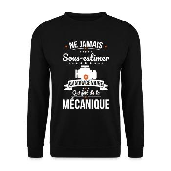 Sous-estimer quadragénaire qui fait mécanique - Sweat-shirt Unisexe - noir - Devant - Alina (178cm) & Michal (187cm)