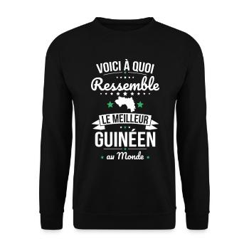 Voici à quoi ressemble le meilleur Guinéen - Sweat-shirt Unisexe - noir - Devant - Alina (178cm) & Michal (187cm)