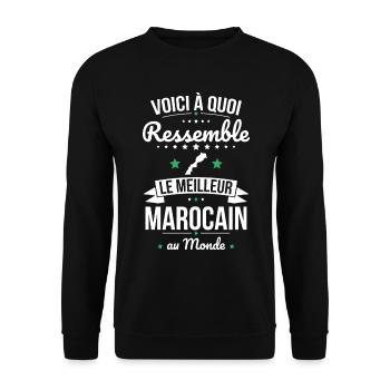 Voici à quoi ressemble le meilleur Marocain - Sweat-shirt Unisexe - noir - Devant - Alina (178cm) & Michal (187cm)