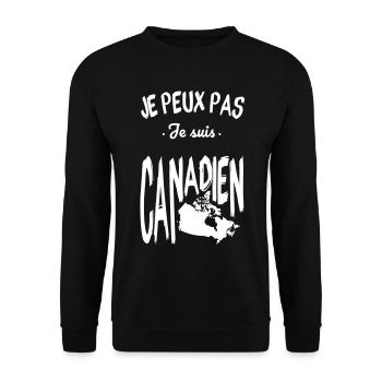 Je peux pas je suis Canadien - Sweat-shirt Unisexe - noir - Devant - Alina (178cm) & Michal (187cm)
