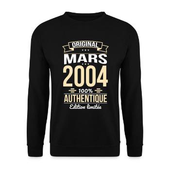 Anniversaire 20 ans - Original - Mars 2004 - Sweat-shirt Unisexe - noir - Devant - Alina (178cm) & Michal (187cm)