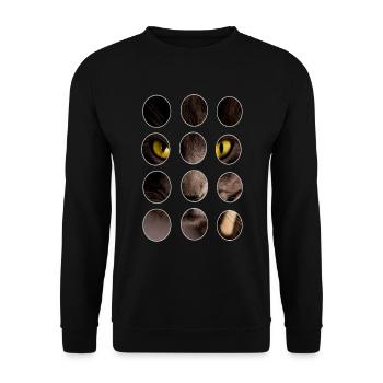 Tee shirt Design Humor Funny Cat - Sweat-shirt Unisexe - noir - Devant - Alina (178cm) & Michal (187cm)