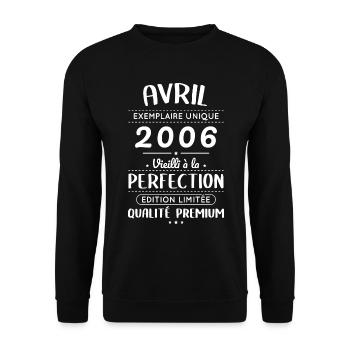 18th Birthday - April 2006 Perfection - Unisex Sweatshirt - black - Front - Alina (178cm) & Michal (187cm)