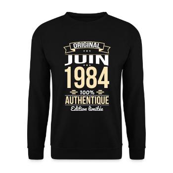 40-jähriges Jubiläum - Original - Juni 1984 - Unisex Pullover - Schwarz - Vorne - Alina (178cm) & Michal (187cm)