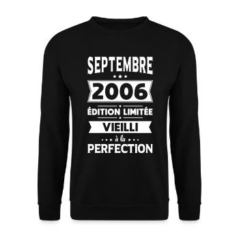 18th birthday - September 2006 Perfection - Unisex Sweatshirt - black - Front - Alina (178cm) & Michal (187cm)