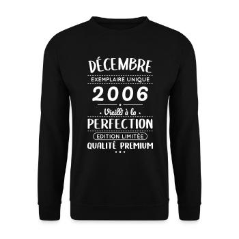 18th Birthday - December 2006 Perfection - Unisex Sweatshirt - black - Front - Alina (178cm) & Michal (187cm)