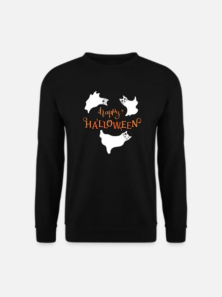 happy halloween ghost kitten - Unisex Pullover - Schwarz