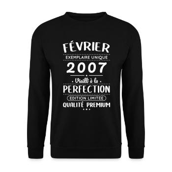 18th Birthday - February 2007 Perfection - Unisex Sweatshirt - black - Front - Alina (178cm) & Michal (187cm)