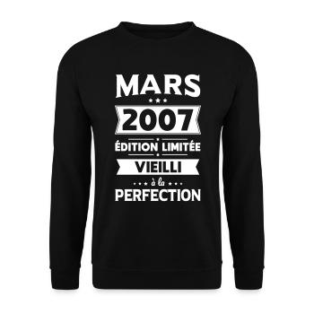 18th Birthday - March 2007 Perfection - Unisex Sweatshirt - black - Front - Alina (178cm) & Michal (187cm)