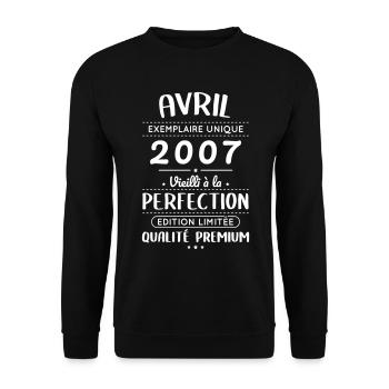 18th Birthday - April 2007 Perfection - Unisex Sweatshirt - black - Front - Alina (178cm) & Michal (187cm)