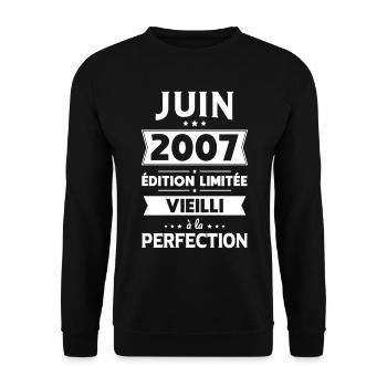 18th Birthday - June 2007 Perfection - Unisex Sweatshirt - black - Front - Alina (178cm) & Michal (187cm)