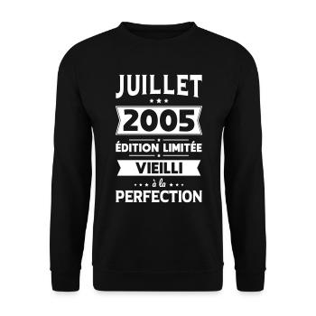 Anniversaire 20 ans - Juillet 2005 Perfection - Sweat-shirt Unisexe - noir - Devant - Alina (178cm) & Michal (187cm)
