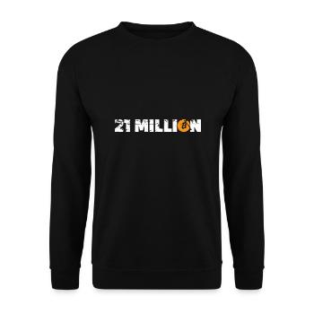 21 Million Bitcoin Kryptowährung - Unisex Pullover - Schwarz - Vorne - Alina (178cm) & Michal (187cm)