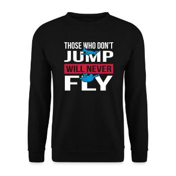Will Never Fly Skydive - Unisex Sweatshirt - black - Front - Alina (178cm) & Michal (187cm)