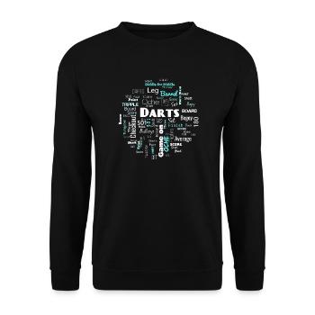Darts Word Cloud en blanc et bleu - Sweat-shirt Unisexe - noir - Devant - Alina (178cm) & Michal (187cm)