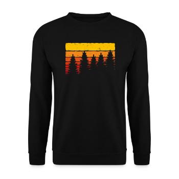 Forest // Waldliebe // Forrest - Unisex Sweatshirt - black - Front - Alina (178cm) & Michal (187cm)