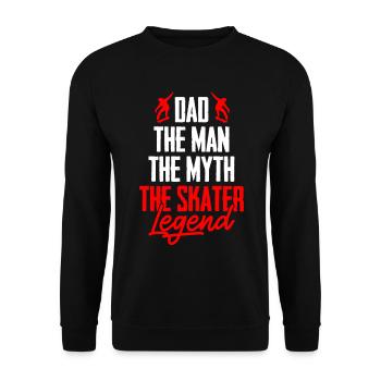 Dad The Man The Myth The Skater Legend Dad - Unisex Sweatshirt - black - Front - Alina (178cm) & Michal (187cm)