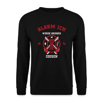 Alarm Ich Werde Großer Cousin - Unisex Pullover - Schwarz - Vorne - Alina (178cm) & Michal (187cm)