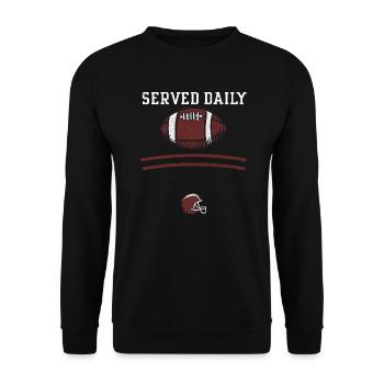 Served Daily - Football - Unisex Pullover - Schwarz - Vorne - Alina (178cm) & Michal (187cm)