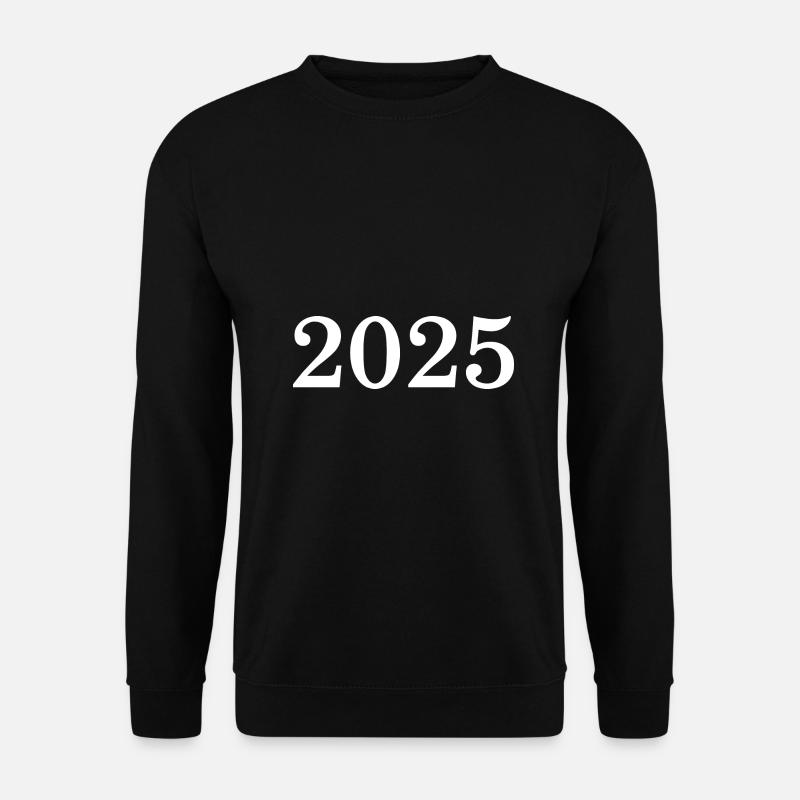 2025 Silvester Neujahr weiß - Unisex Pullover - Schwarz