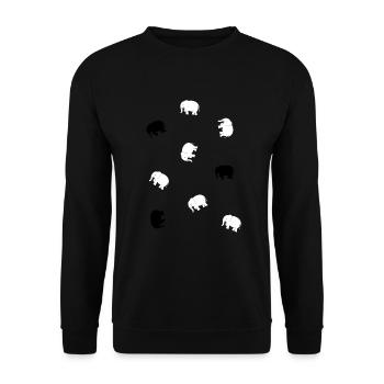 kleine Elefanten - Unisex Pullover - Schwarz - Vorne - Alina (178cm) & Michal (187cm)