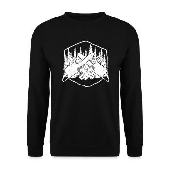 BOIS SAW BOINSAW CADEAU FOREST FÖRSTER PROFESSION - Sweat-shirt Unisexe - noir - Devant - Alina (178cm) & Michal (187cm)