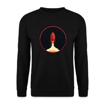 Rakete zum Mond Astrologie Universum - Unisex Pullover - Schwarz - Vorne - Alina (178cm) & Michal (187cm)