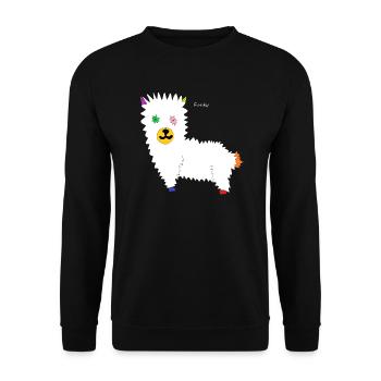 Funky Lama - Sweat-shirt Unisexe - noir - Devant - Alina (178cm) & Michal (187cm)