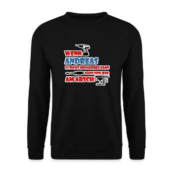 Andreas dit nom vintage cadeau - Sweat-shirt Unisexe - noir - Devant - Alina (178cm) & Michal (187cm)